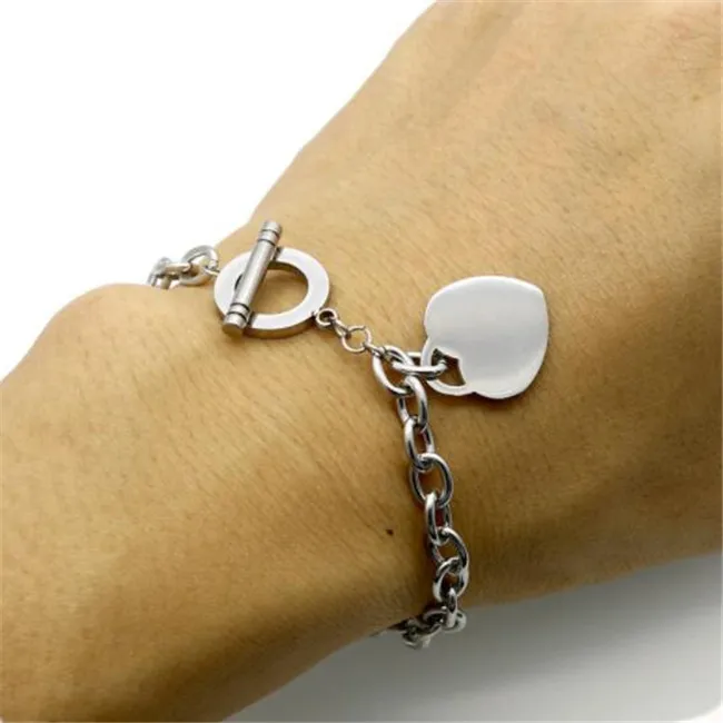 Designer Love Bracelet Fine Jewelry Heart Bangle per donna Braccialetti con ciondoli in oro Pulseiras in acciaio al titanio