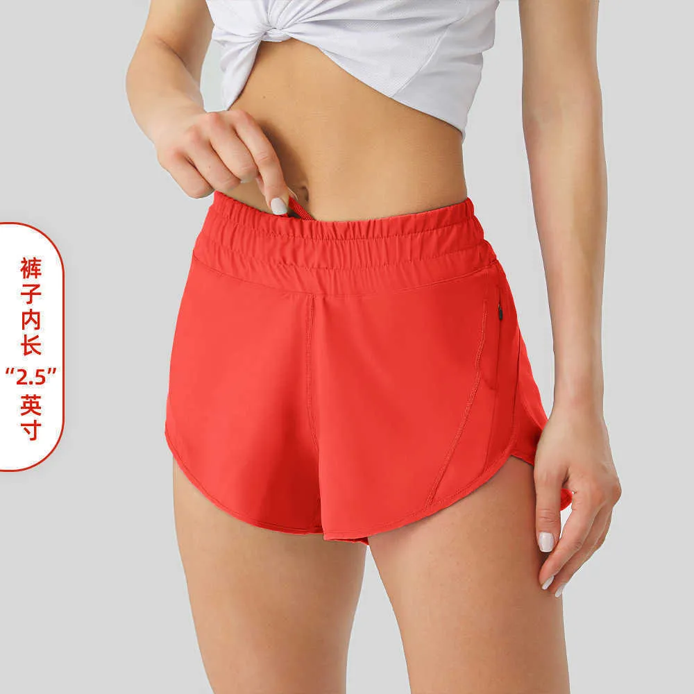 lu-16 Summer Track That Hotty Hot Shorts da 2,5 pollici Allentato Traspirante Asciugatura rapida Sport Pantaloni da yoga da donna Gonna Versatile Casual Tasca laterale Intimo da palestra