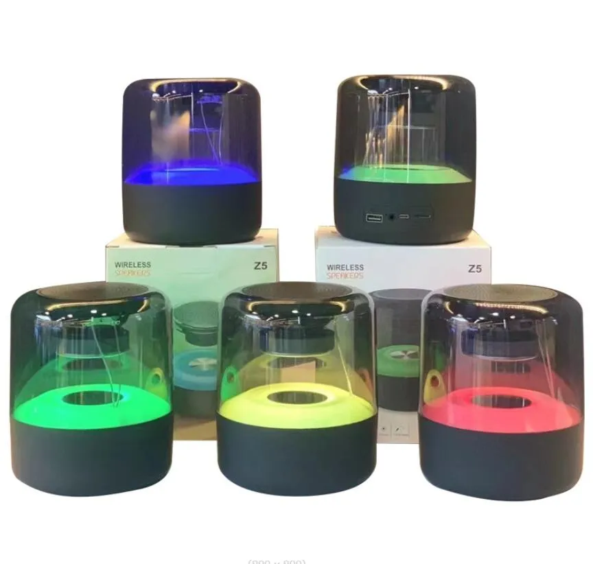 Portable Wireless AI Bluetooth-Compatible Speaker Column Subwoofer Loudspeaker RGB LED Light BT5.0 Stereo Surround mini Sound Box