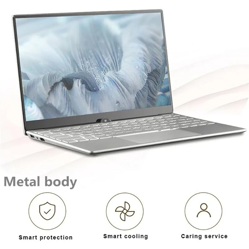 Laptops Max RAM 32 GB ROM 2TB SSD Ultrabook Gaming Laptop-Computer 2.4G / 5,0g Wifi Bluetooth Intel Celeron 5205U Metallfenster 10