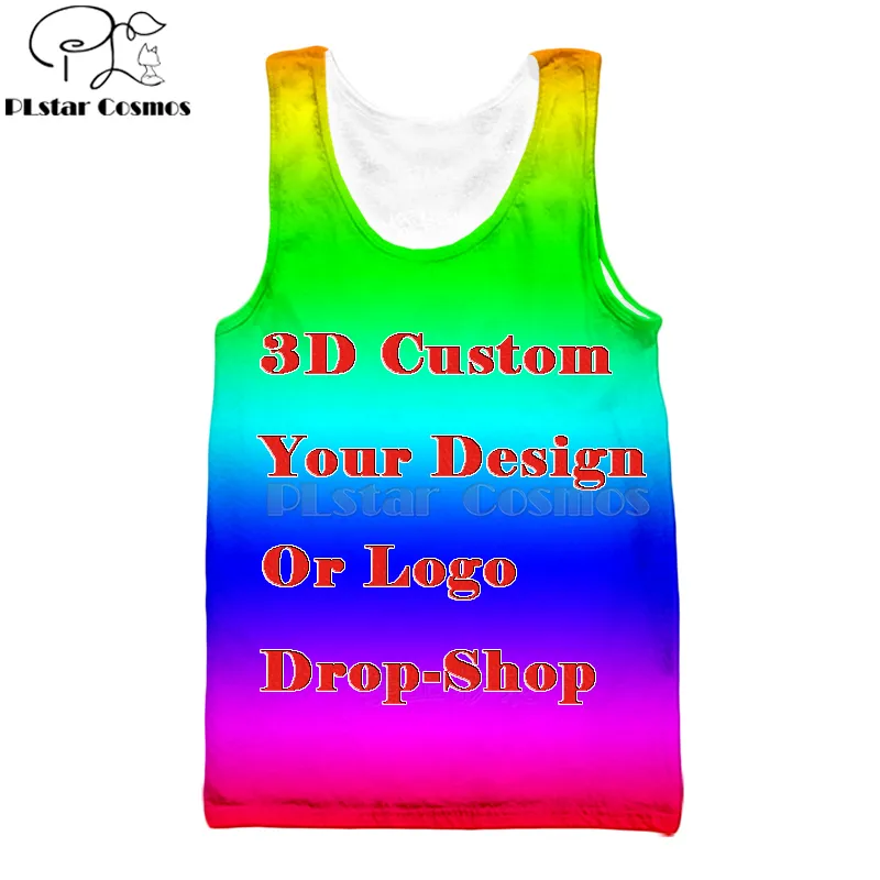 EST Maak uw eigen klantontwerp Anime P o Star U WILT Zanger Patroon Diy Tops Tee 3D Print Sublimation Tank Top 220707