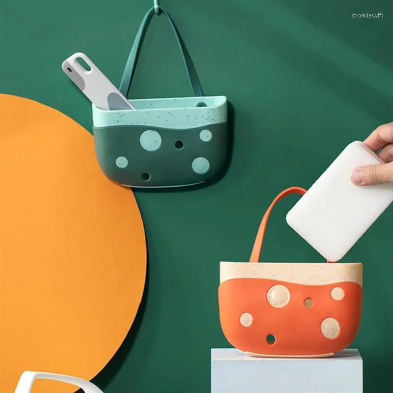 Storage Bags Kitchen Dish Cloth Sponge Bag Sink Holder Soap Portable Home Hanging Drain Basket Bath ToolsStorage