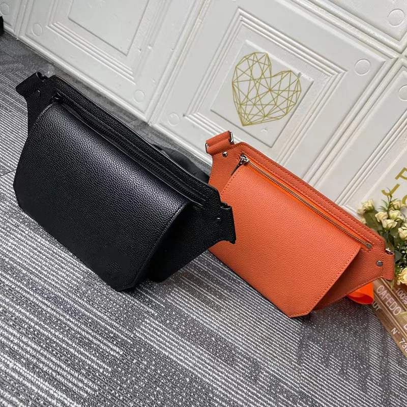 AAA Designer leather crossbody purse mens Chest Pack Brand Messenger Shoulder Bags New Black Orange Purses Ladies envelope bag zipper Top 2022