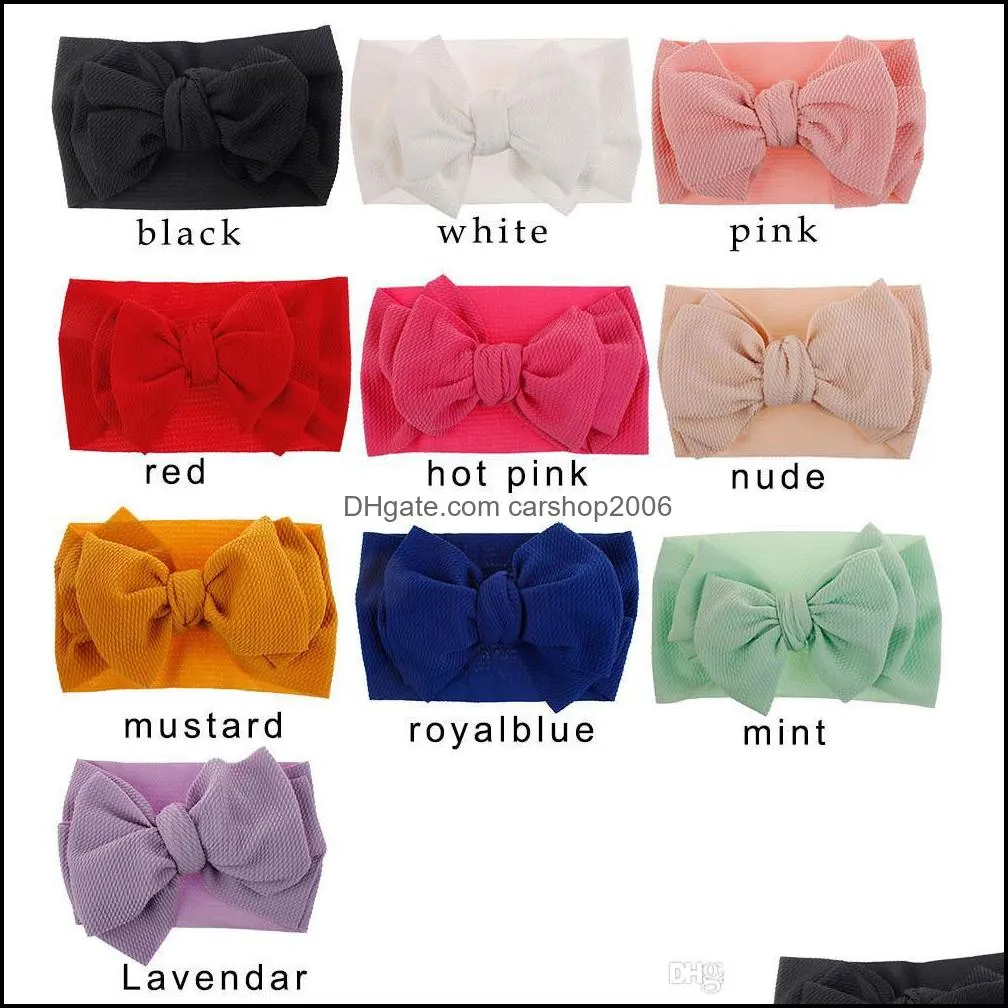 Sweet Soft Bow designer Headbands Baby Solid color Bowknot Hair Accessories Polyester Hairbands 10 Color fashion Cute head band