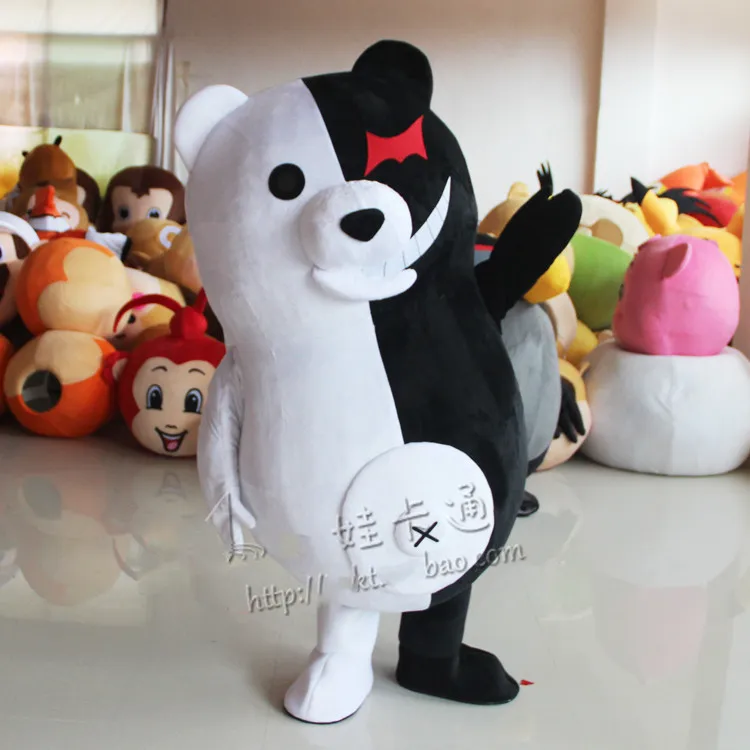 Felpa Cosplay Monokuma – Orso Bianco E Nero Con Cappuccio E Cerniera – Guturris Taglia M