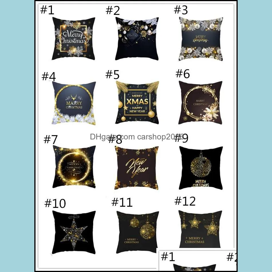 taoup gold black snowflake merry christmas pillowcase xmas decor for home decor for christmas ornaments xmas noel santa wy889w