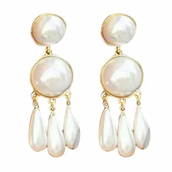 Women's Vintage Faux Pearl Earring Water Drop Hanging Design Pendant Ear Dangle