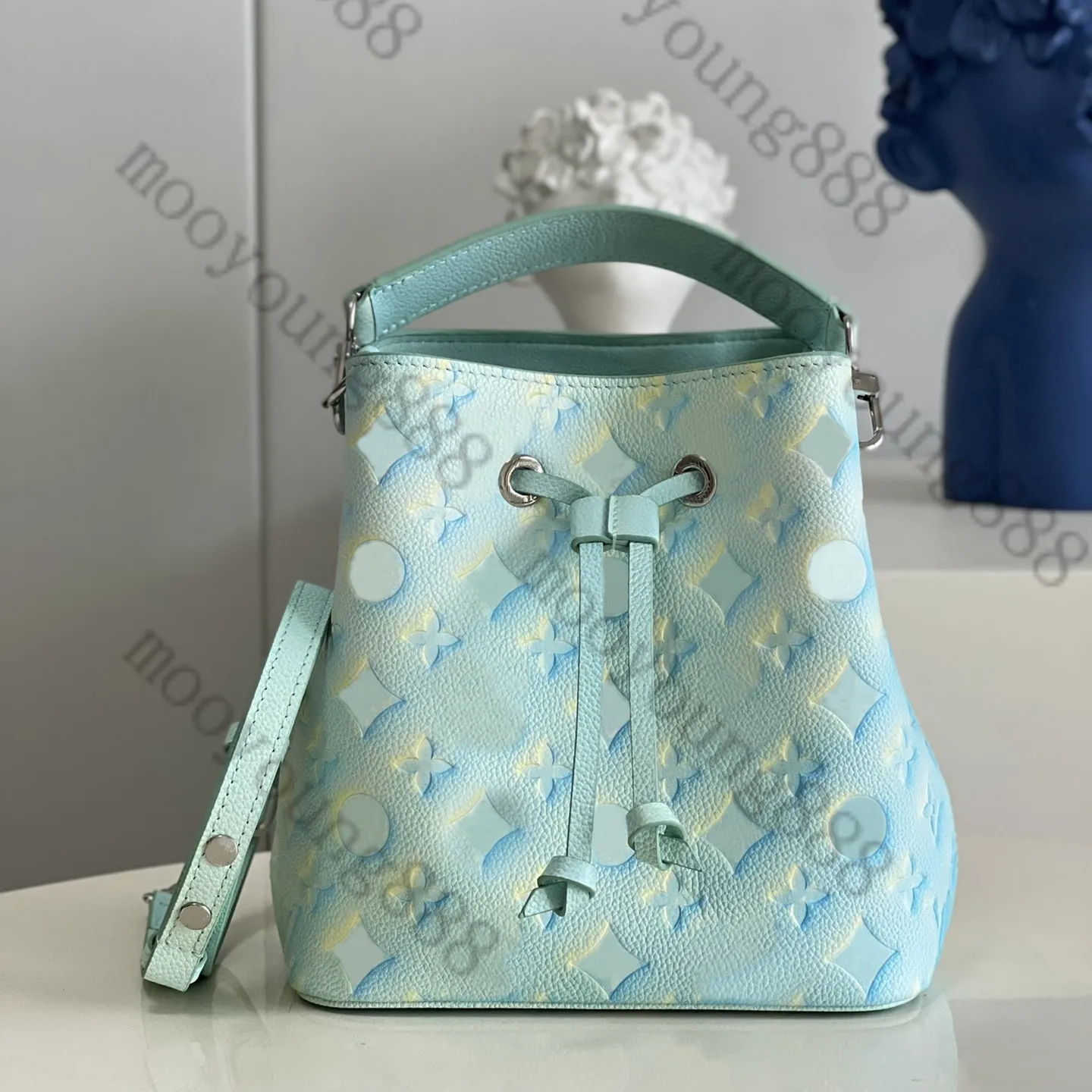 10A L Sac Top Tier Designers de Luxe Petit Neo Sac Femmes Vrai Cuir de Vachette Matelassé Seau Embossé Sac à Main Sac à Main Bandoulière Épaule Vert Sac Portefeuille