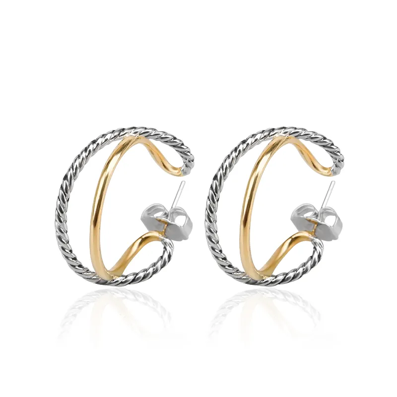 Hoop Earrings Classic Simple Women's Gold Geometric Pattern Suitable Every Occasion Metal Versatile Women's Jewelry