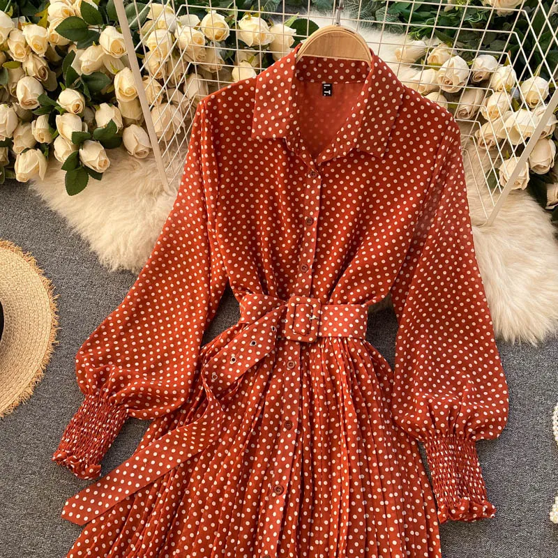 【BOHEMIAN SEOUL】ROUND BUTTON SLEEVE (2COLORS) DHgate.com:Bohemian Polka Dot Chiffon Maxi Dress - Orange