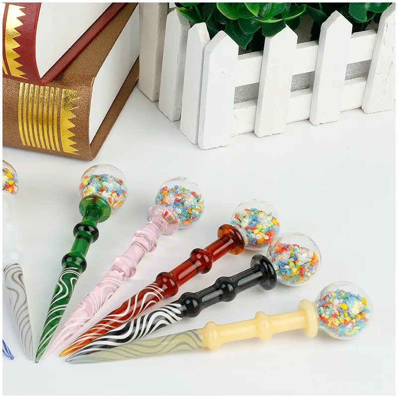 Glass Gumball Dab Tool Pipes à fumer Confetti DabTool Accessoires pour plates-formes pétrolières à la cire Narguilés à eau Bong