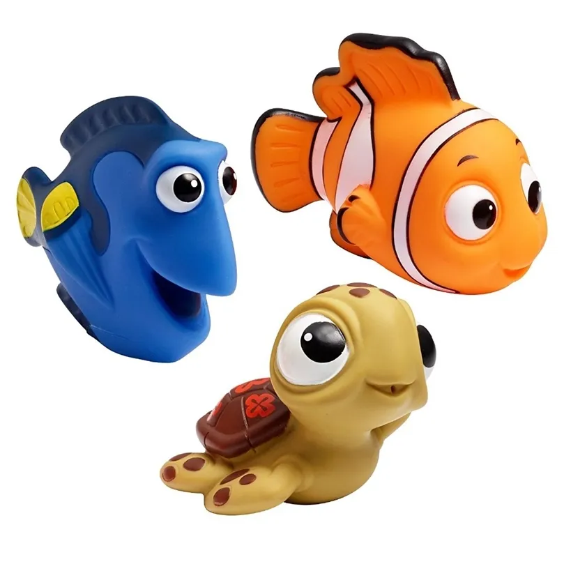 Helefon 3pcs مجموعة العثور على Nemo Baby Bath Squirt Toys 220531