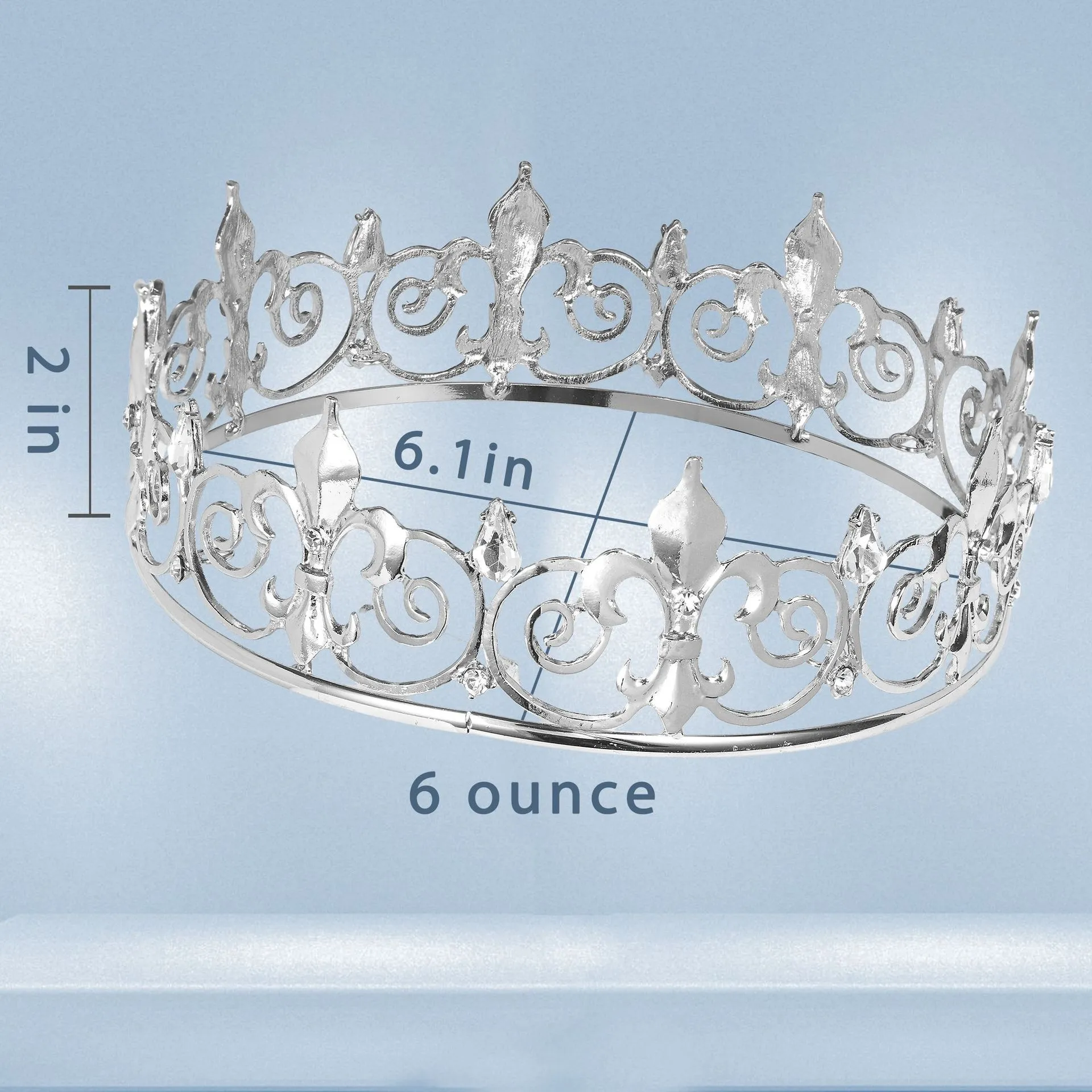 Bridal Tiaras And Crowns Gold Round Crown Headpiece: Crystal 