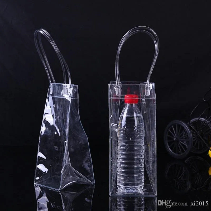 Clear Plastic Ice Wine Bag Single Wine Bottle Bag Food Container Drinking Storage Kitchen Accessories W9616