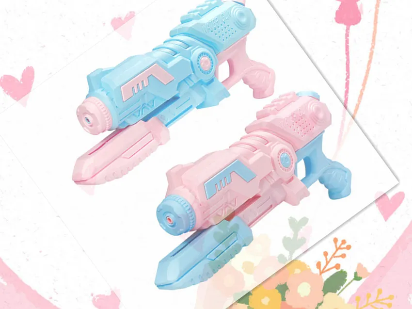 Plast sommarstrandvatten som spelar lufttryck vattenpistol leksaker utomhus driftande utdragna vatten vapen leksak gåva till barn och vuxen