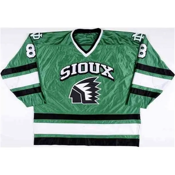 C26 NIK1 8 Mike Commodore North Dakota Fighting Sioux Hockey Jersey Mens Haft Szyte Dostosuj dowolny numer i nazwy koszulki
