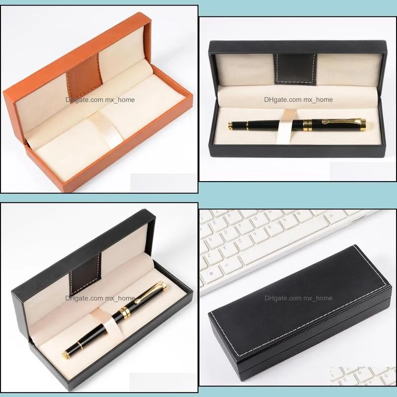 50PCS PU Leather pen box Business Promotion Souvenirs Gift Box Pen Package creative gift box packaging Birthday Party Father`s Day