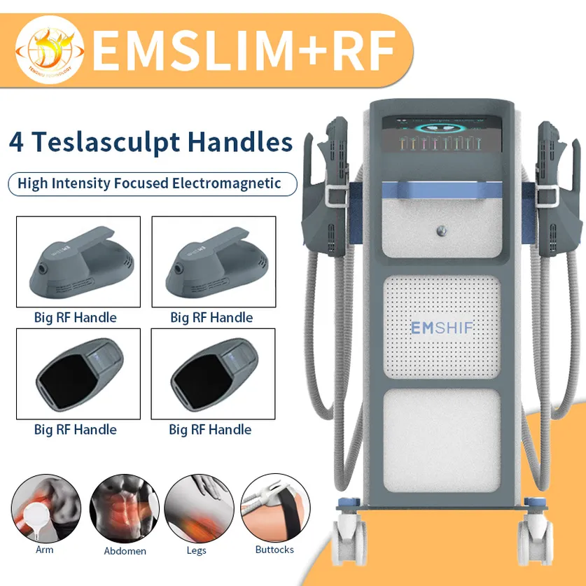 2022 Update Emslim Neo Nicht-invasive vertikale 4 Griffe H-Iemt Rf Tesla Hi-Ems 4 Griffe Em Slim Maschine zu verkaufen