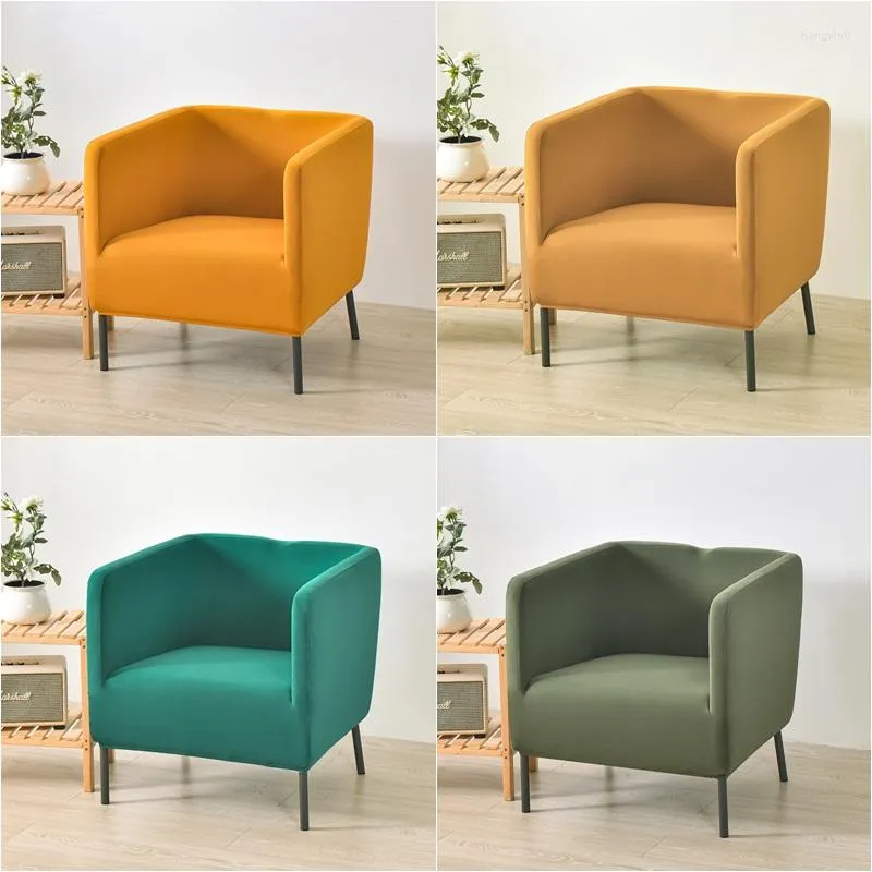 Stoelbedekkingen vierkante bank deksel spandex fauteuil stretch enkele slipcovers voor woonkamer elastische vaste kleur poef ontlasting dekhoel stoel