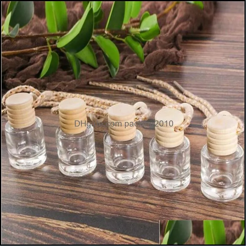 Car Perfume Bottle Pendant Perfume Ornament Containers for Essential Oils Diffuser Fragrance Empty Glass Bottles Package