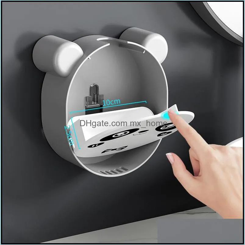 creative wall mounted soap holder drain soap box toilet hanging storage rack punch-free bathroom self adhesive accessories