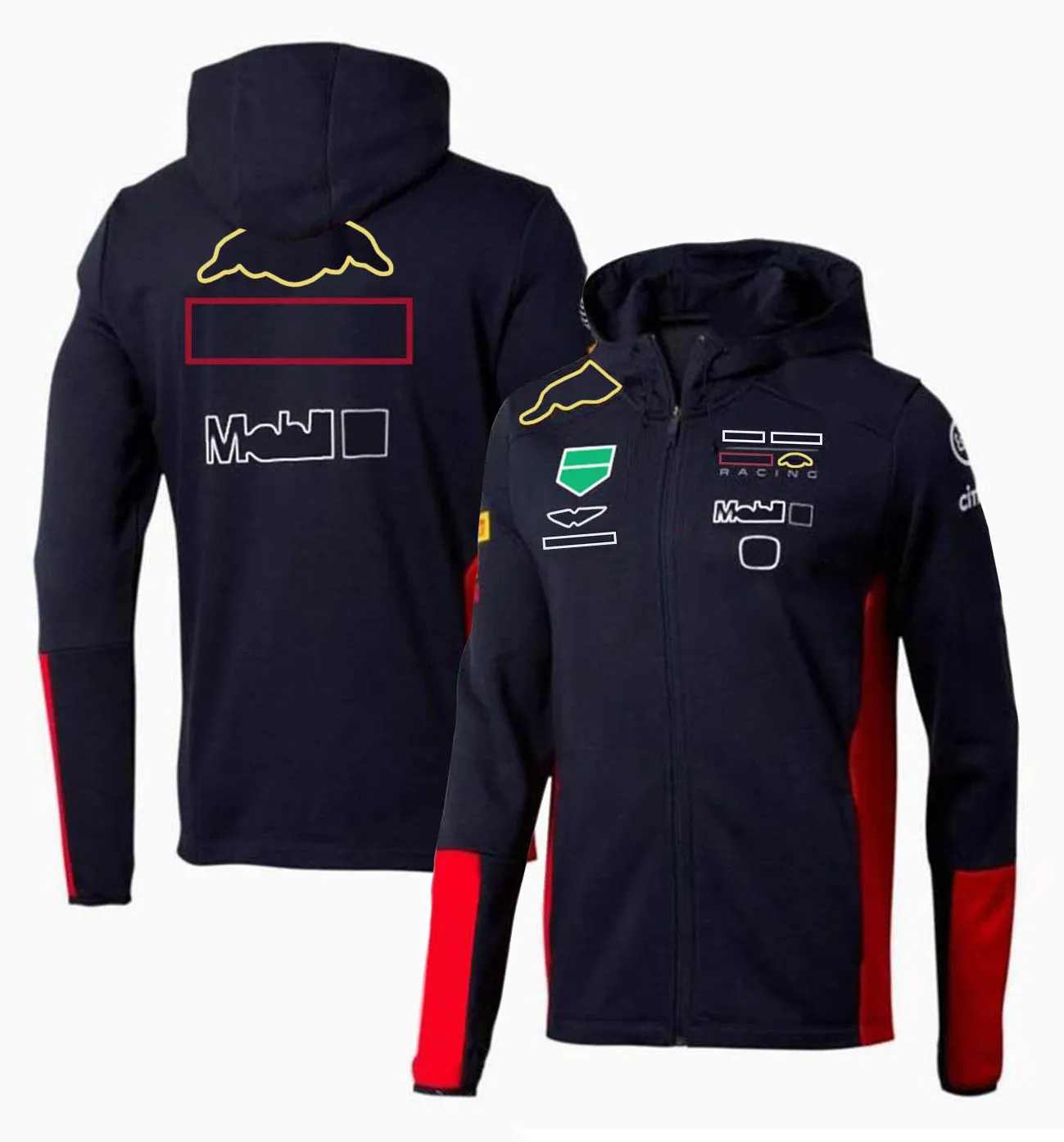 F1 team uniforms new racing driver tops men's plus size zipper racing sweater can be customized