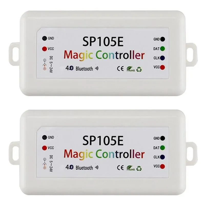 Controllers SEWS-2PCS SP105E Light Strip Controller Mobiltelefon Smart Bluetooth Magic Color LED Full ControllerRGB RGB