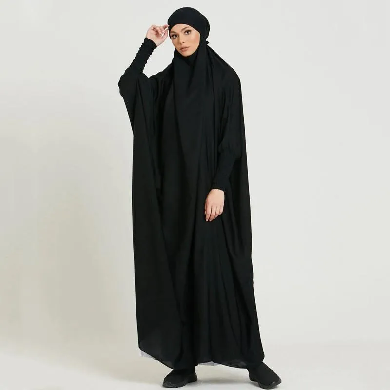 Abbigliamento etnico Ramadan Eid Preghiera Indumento Jilbab Abaya Musulmano Imposta Hijab Abito Full Cover Abaya con cappuccio per le donne Dubai Abbigliamento Niqab Burka