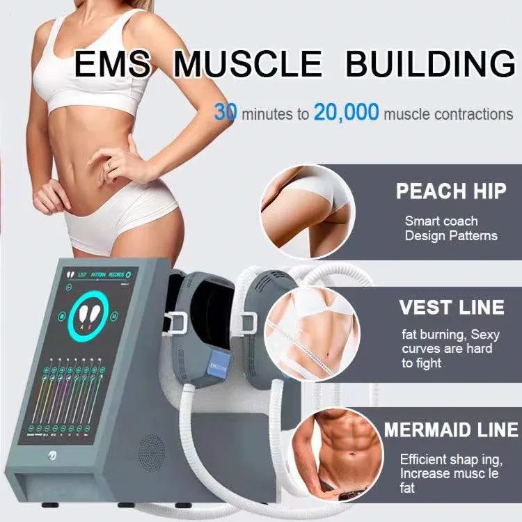 O EMSLIM NEO 4 protegido lida com a modelagem de corpo da escultura muscular EMS HIEMT e RF com máquina de luxação de almofada 7 Tesla Muscle Sculpting Perda de peso Equipamento de beleza de beleza