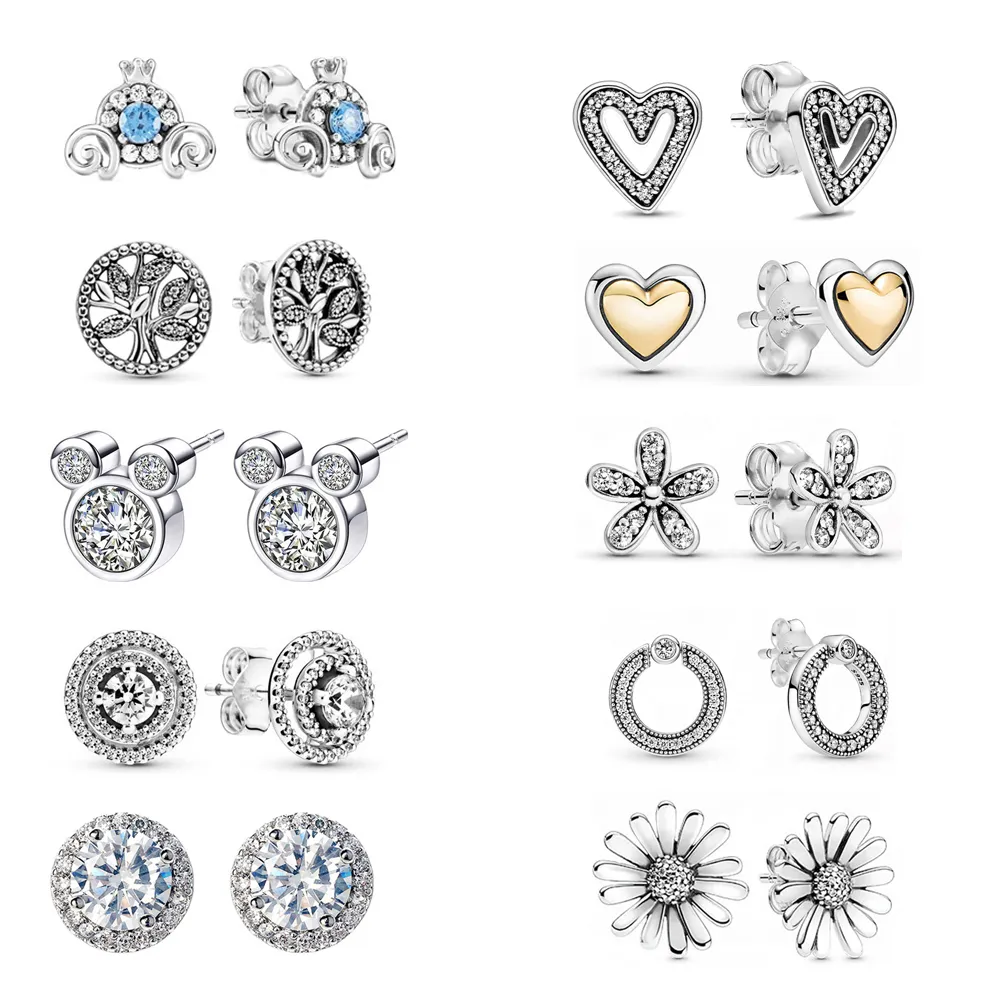 925 Sterling Zilveren Oorknopjes Drop-shipping Pandora Oorbel Voor Vrouwen Met Originele Doos Mode Klassieke Sieraden