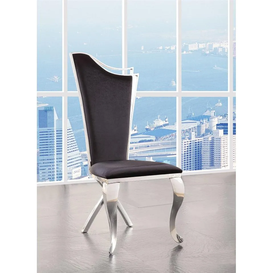 US Stock Acme Cyrene Side Chair (Set-2) الأثاث في النسيج من الفولاذ المقاوم للصدأ 295K