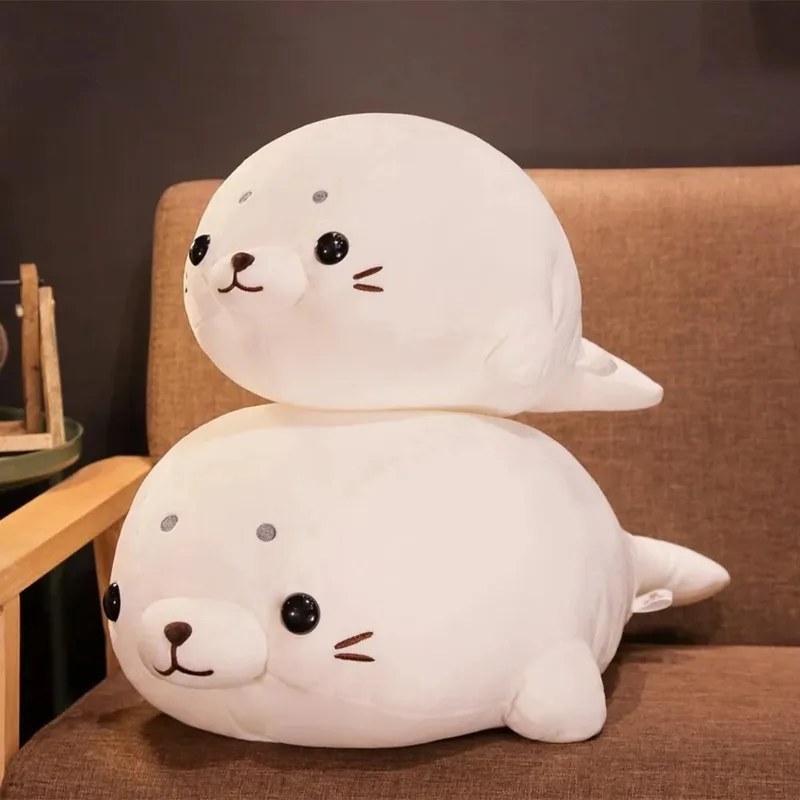 50/60 cm Zacht Dons Katoen Liggen Seal Knuffels Mooie Knuffel Pop Kawaii Kussen Home Decor Brinquedos cadeau voor Kinderen LA446