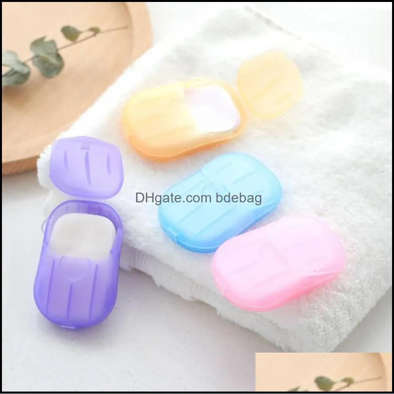 Soap Flakes Portable Health Care Hand Paper Clean Soaps Sheet Leaves With Mini Case Home Travel Supplies Cca11501 1000Set Drop Delivery 2021