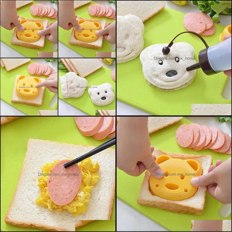 bear sandwich mold toast bread making cutter mould cute baking pastry tools children interesting food kitchen accessories