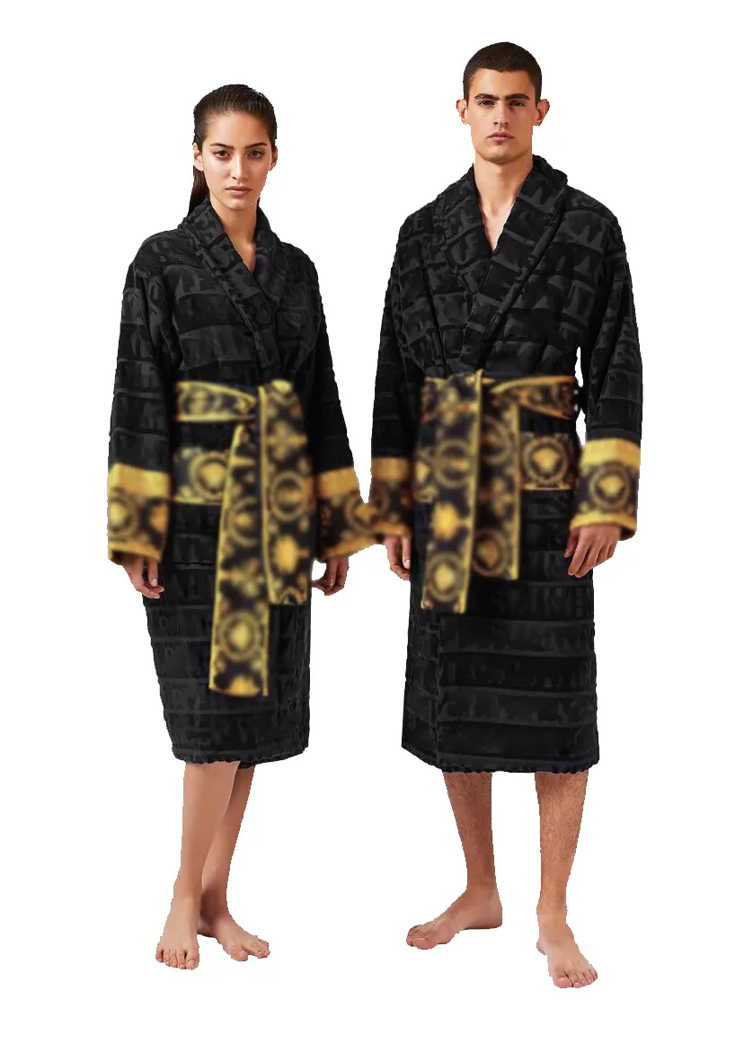 Mens luxe klassieke katoenen badjas mannen en vrouwen merk slaapkleding kimono warm bad gewaden huis slijtage unisex badrobes one size312p