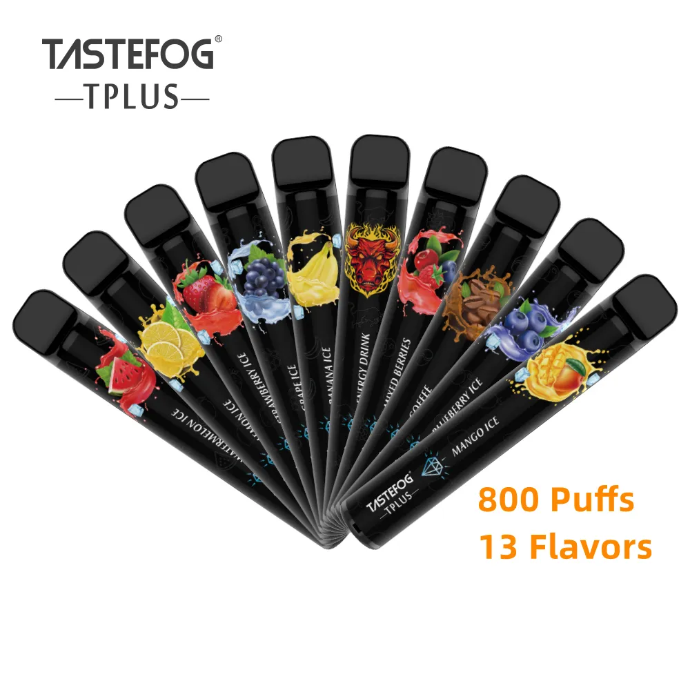 Disposable Vape Puff 800 Puffs bar Electronic Cigarette Vaporizer Pod Wholesale 11 Fruity Flavors English & Spanish Package With TPD CE RoHS