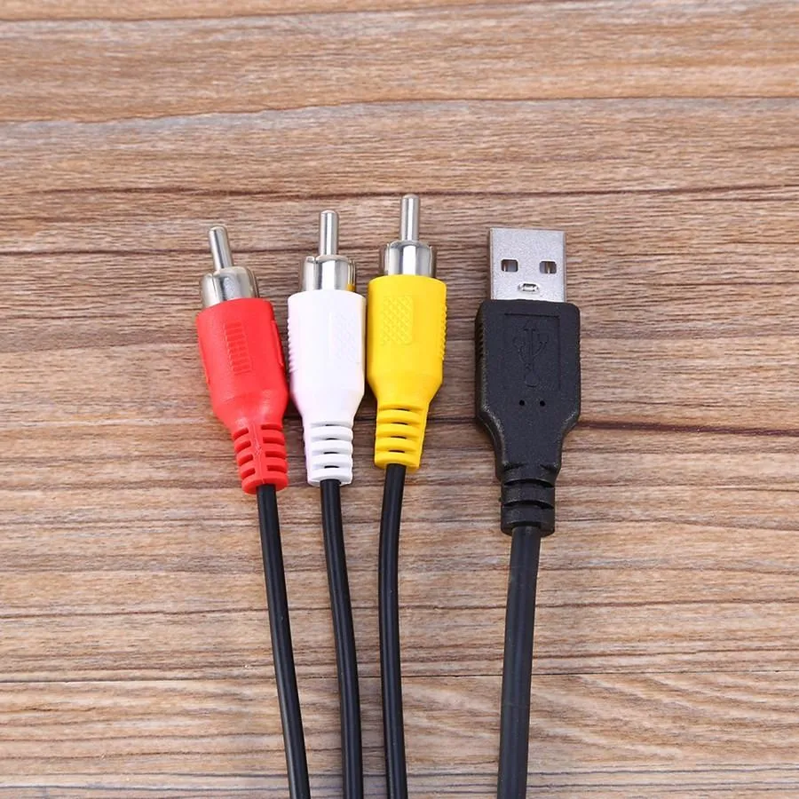 ذكر إلى ذكر USB 2.0 إلى 3 RCA الصوت فيديو AV محول كابل الحبل