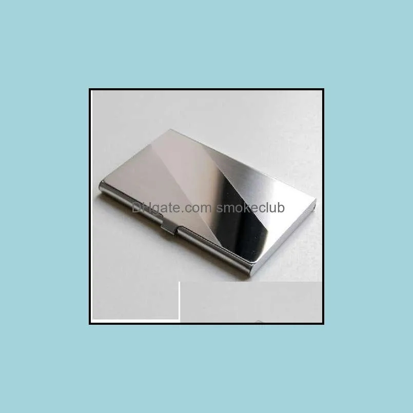 Superior Quality Men Bank Steel Silver Aluminium Business ID Credit Card Holder Case Cover Cross A# dropship