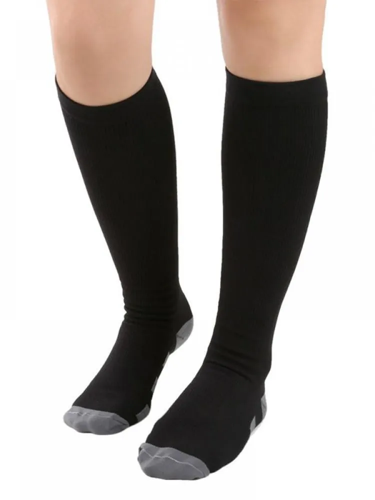 Sports Socks Unisex Solid Pressure Circulation High Quality Hose Compression Stockings Knee Orthopedic Support