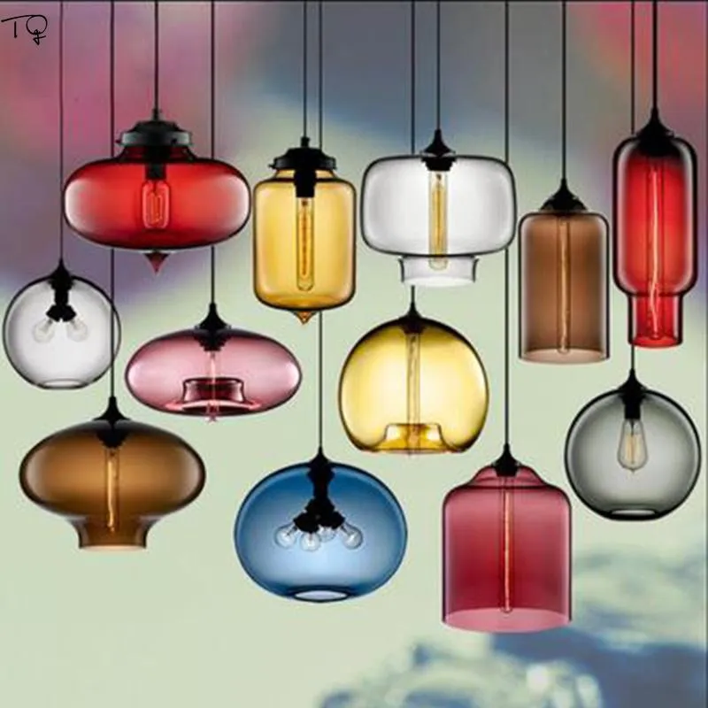 Pendant Lamps Nordic Design Macaroon Colorful Glass Lights Kitchen Light Fixtures Home Decor Dining/Living Room Restaurant Studio CafePendan