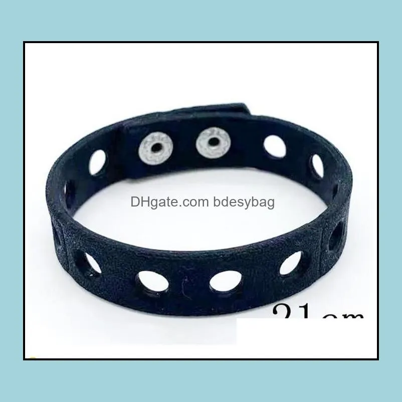 Silicone Jelly Bracelet Wristband 21cm Fit Shoe Buckle Charm Accessory Party Gift Fashion Jewelry Wholesale