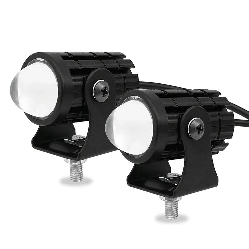 Moto lumière LED 6000K 3000K lentille de projecteur double couleur ATV Scooter conduite pour café Racer lumière auxiliaire projecteur lampe voiture