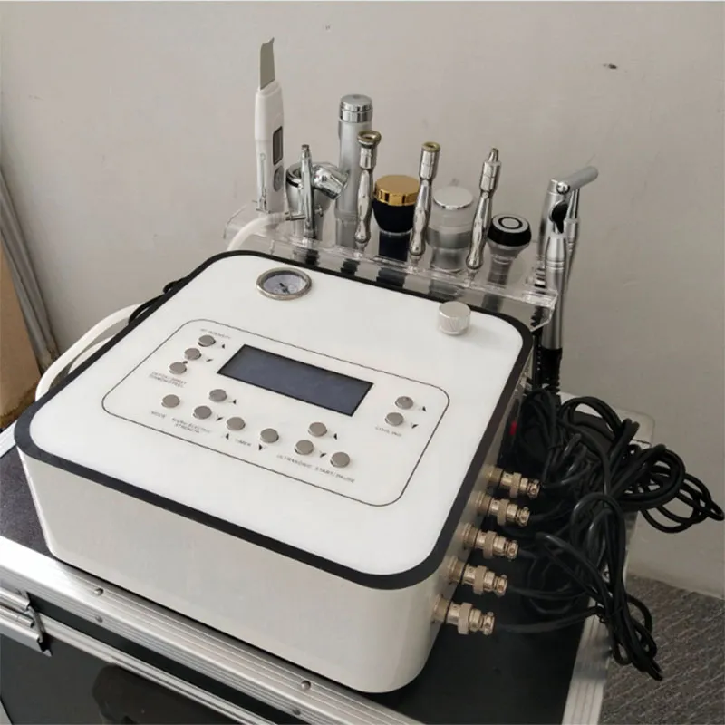 Multifunktionell ansiktsmesoterapi Beauty Machine Diamond Microdermabrasion Peeling Needle Free Meso Therapy RF Vakuum Face Lyfting Skin Care rynka borttagning