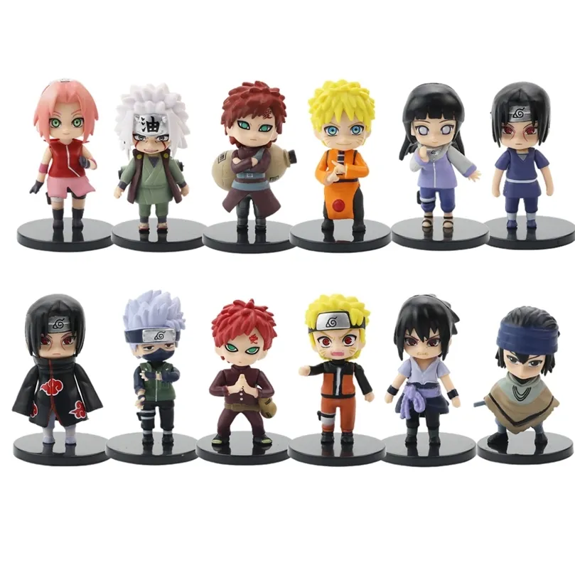 12pcsSet Anime Figur Kakashi Sasuke Sakura PVC Action Figur Figurer för dekoration Collection Gift Toy 220520