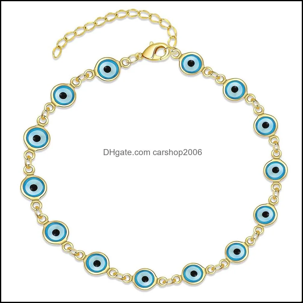lucky evil eye bracelet gold silver chain bracelets for women blue glass turkey adjustable men jewelry gifts