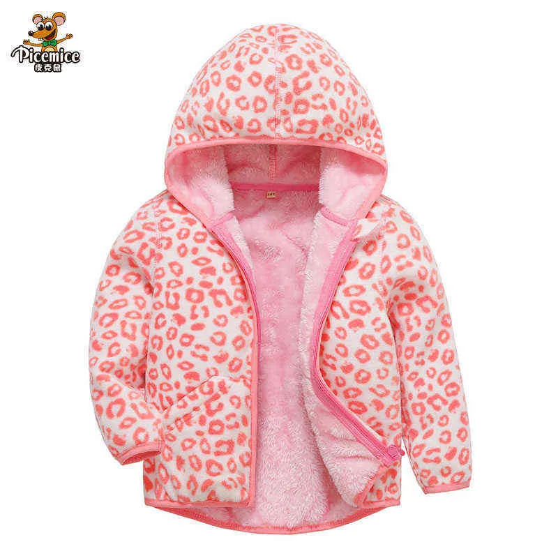 Baby Girls Polar Fleece Jackets New 2021 Autumn Winter Soft Hooded Child Kid Clothes Outfit Thick Warm Sweatshirts Jackets J220718