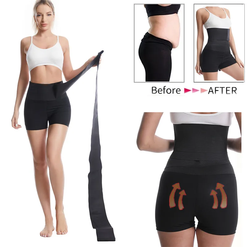 Kvinnor Gymkläder Postpartum Belly Slimming Band Ladies Body Shaper Waistband Butt-Lift Pants High-mist Svett Shorts Wrap Mage Bellt