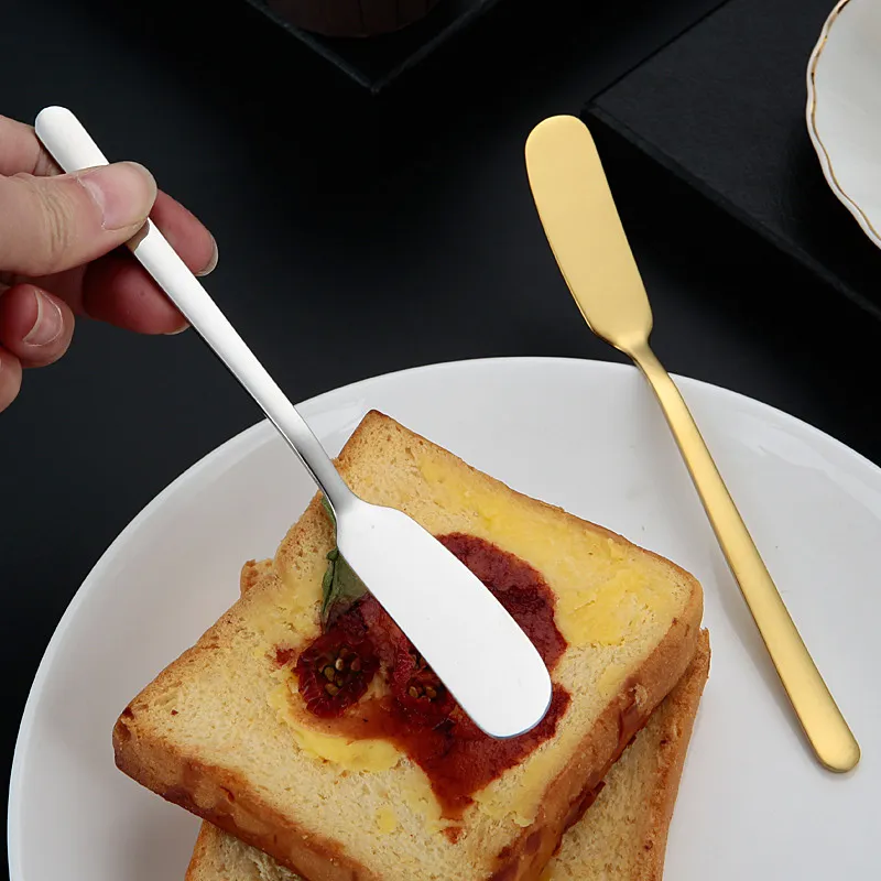 Cheese Knives Multi Purpose Butter Knife Dessert Stainless Steel Jam Spreader Canape Cutter Appetizers Sandwich Cake Cream Tool Western Cutlery Kitchen ZL0252