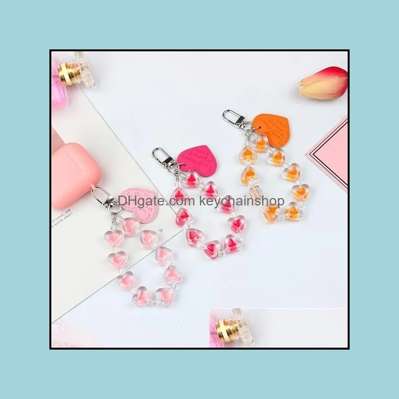 Luxury Acrylic Heart Tassel Keychain For Women Cute Oreillys Key Fob