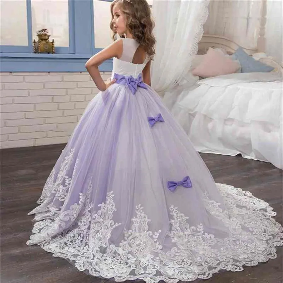 Eleagant Formals Princess Dress Children Wedding Party Pageant Long Prom Gown Kids Dresses for Girls 6-14年210709281h